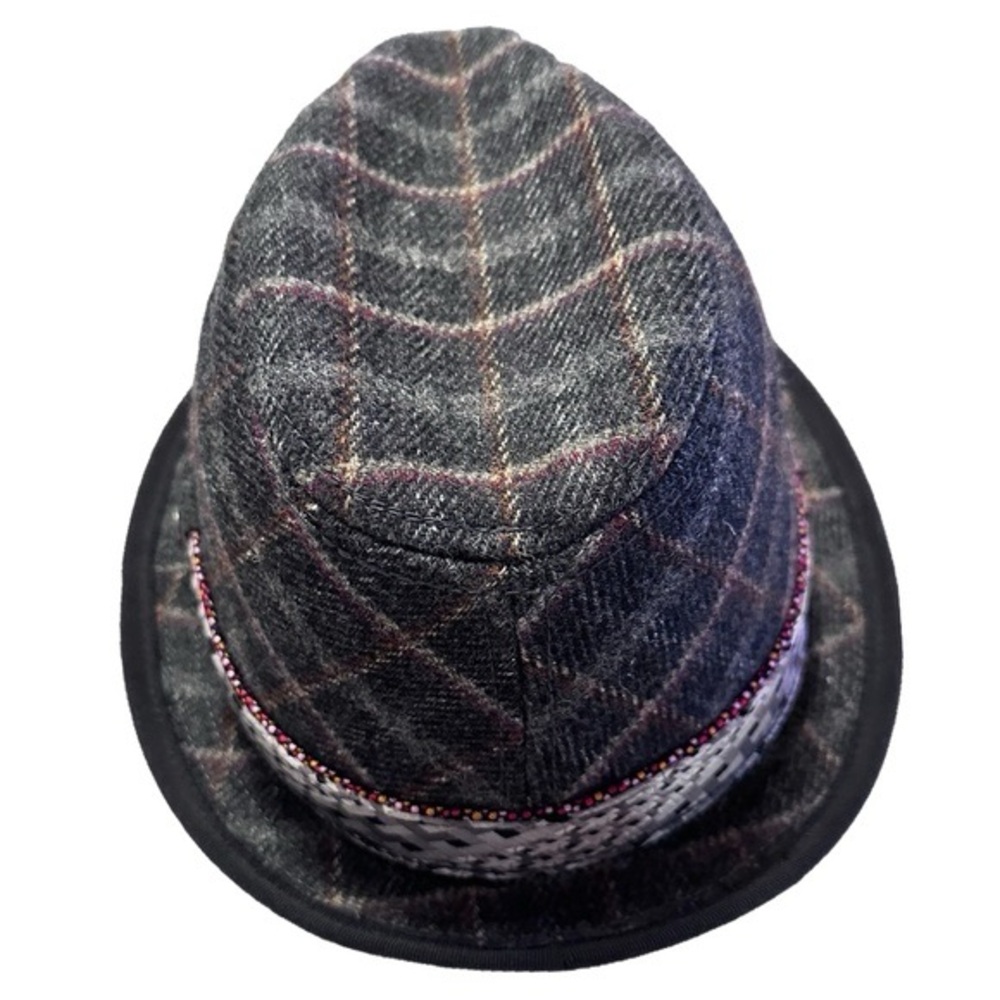 Robert Graham Men's Silk Wool Cotton Blend Plaid Fedora Hat Size MEDIUM - Picture 6 of 10